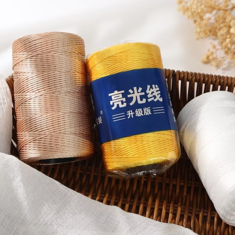 Hook shoes hook thread 1mm hollow thread bright mercerized ice silk loop bag crochet thread hand knitting crochet hand wool