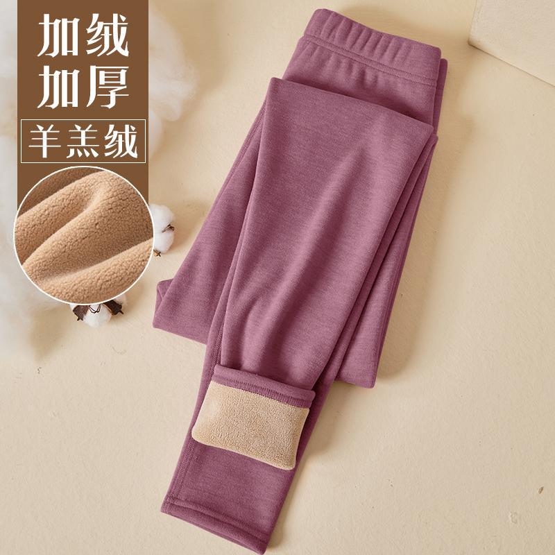 Picture of Lamb fleece leggings ladies 2025 new autumn and winter fleece-lined thickened tight outer wear warm velvet pants long Johns