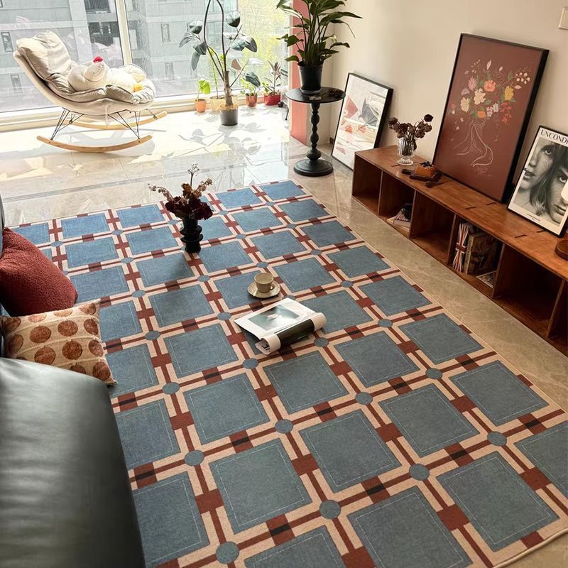 French Retro Plaid Imitation Cashmere Carpet Home Sofa Living Room Carpet Non-Shedding Can Be Wholesale Thickened Plush Blanket