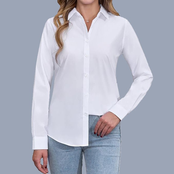 Cross-border Amazon Europe and the United States export wholesale plus size foreign trade collar blouse loose fashion temperament solid color 2024