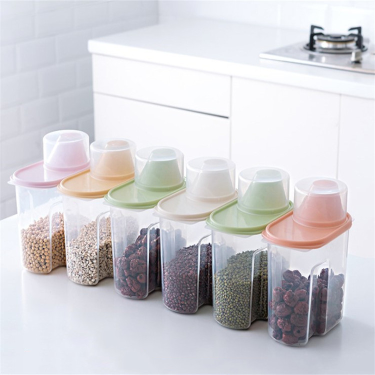 Picture of Food Grade Sealed Jar Moisture-proof Grain Spice Snacks Dry Goods Bottle Storage Box Transparent Kitchen Storage Jar