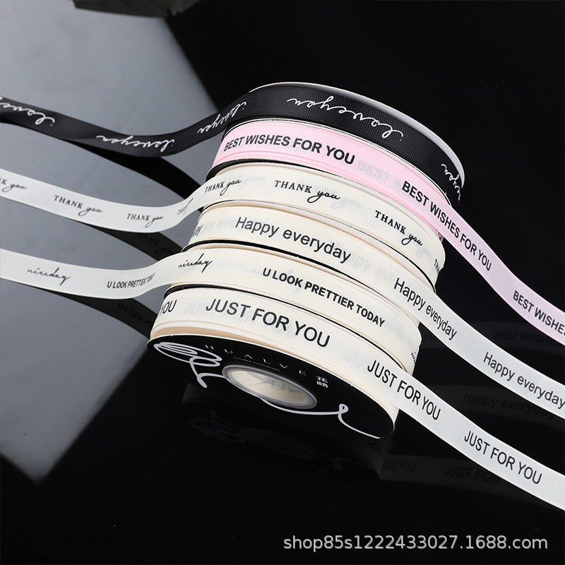 Zhuo Xian INS English 2.0cm Threaded Ribbon Flower Packaging Belt Cake Baking Decoration Belt Satin Gift Ribbon