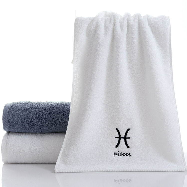 Picture of Pure Cotton Towel Creative Constellation Towel Couple Gift Thickeneded Sports Face Towel Pure Cotton Towel Embroidered Logo Soft