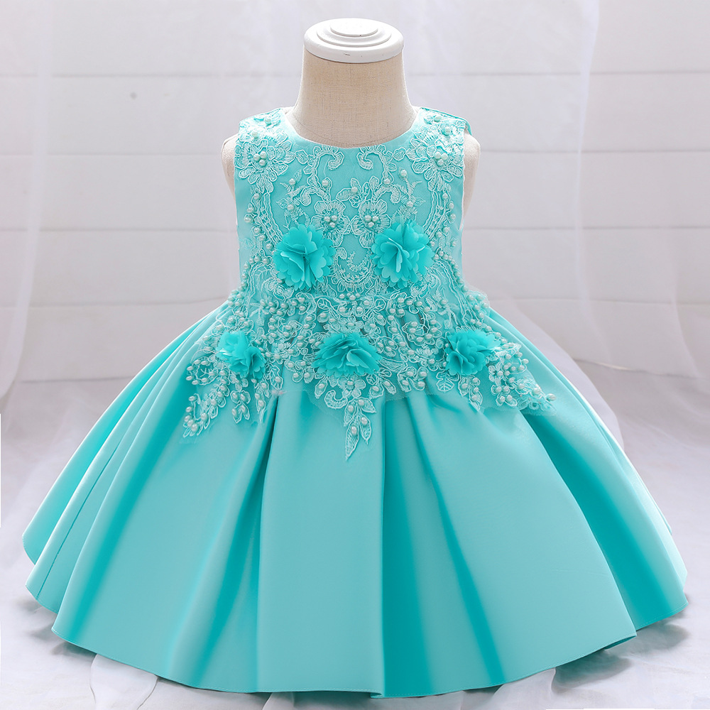 Picture of Amazon 2025 New Wholesale Women's Dress Puffy Wedding Dress Satin Flower Performance Girls Dress Princess Dress