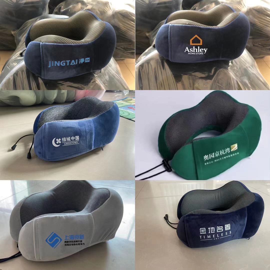 Picture of Cross-border U-shaped neck pillow can be fixed Logo simple memory foam U-shaped pillow wholesale travel neck pillow portable U-shaped pillow