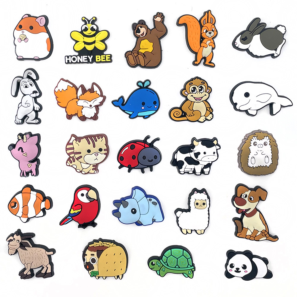 Cute animal cartoon non-infringement hole shoes flower shoe buckle wholesale Amazon hot selling small animal shoe buckle