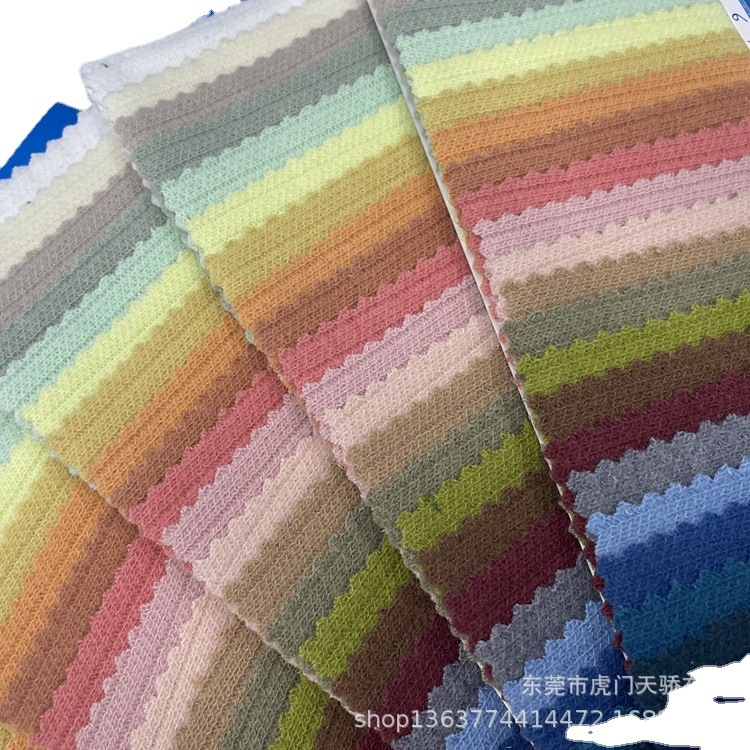 Spot supply of autumn and winter knitting thick needle single-sided pit jacquard 280g TR3 * 3 rib sanding cloth grab shearing