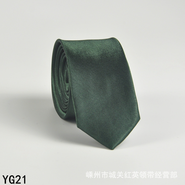 Picture of Solid color tie men's casual 5cm Korean style artificial silk narrow tie for workplace wedding business administrative wholesale