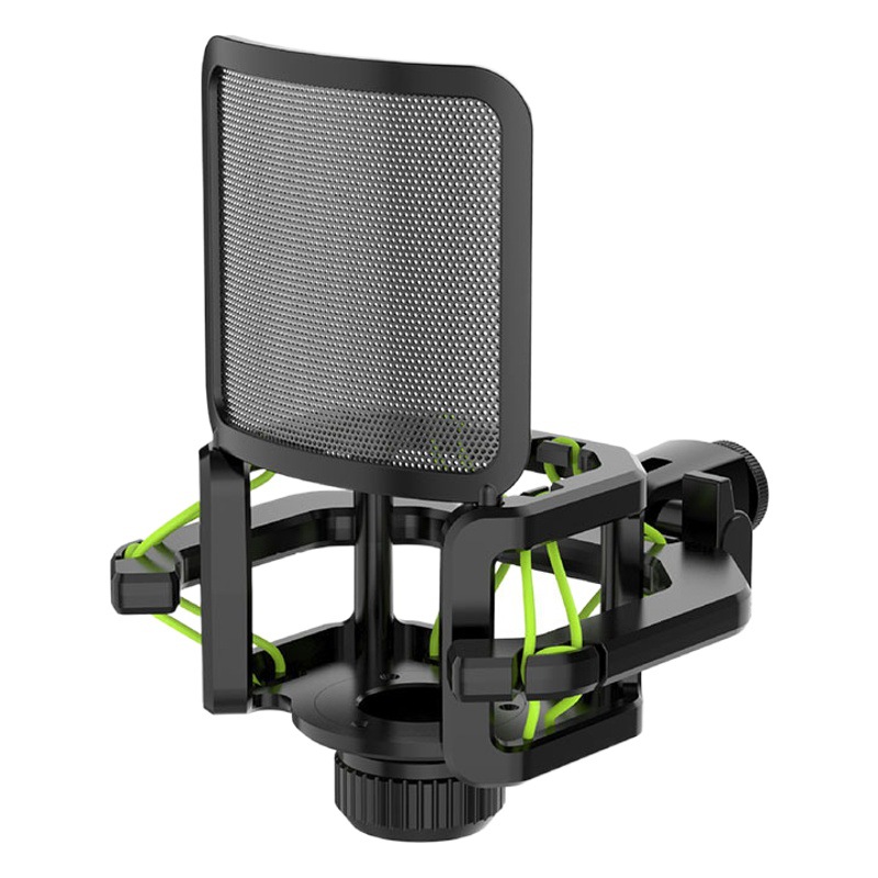 Large diaphragm microphone shock-proof frame microphone clip shock-absorbing anti-spray net microphone recording bracket base U-shaped net accessories