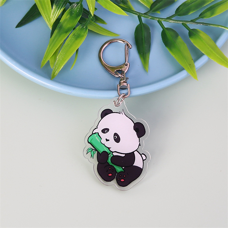 Picture of Cartoon panda keychain acrylic pendant student holiday small gift decoration ornaments cute key chain accessories
