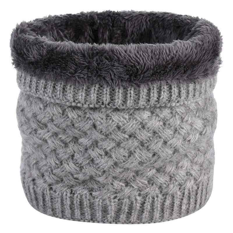 Winter Solid Color Fleece Neck Sleeve Women's Riding Knitted Wool Sleeve Neck Thickened Scarf Warm Neck Windproof in Autumn and Winter