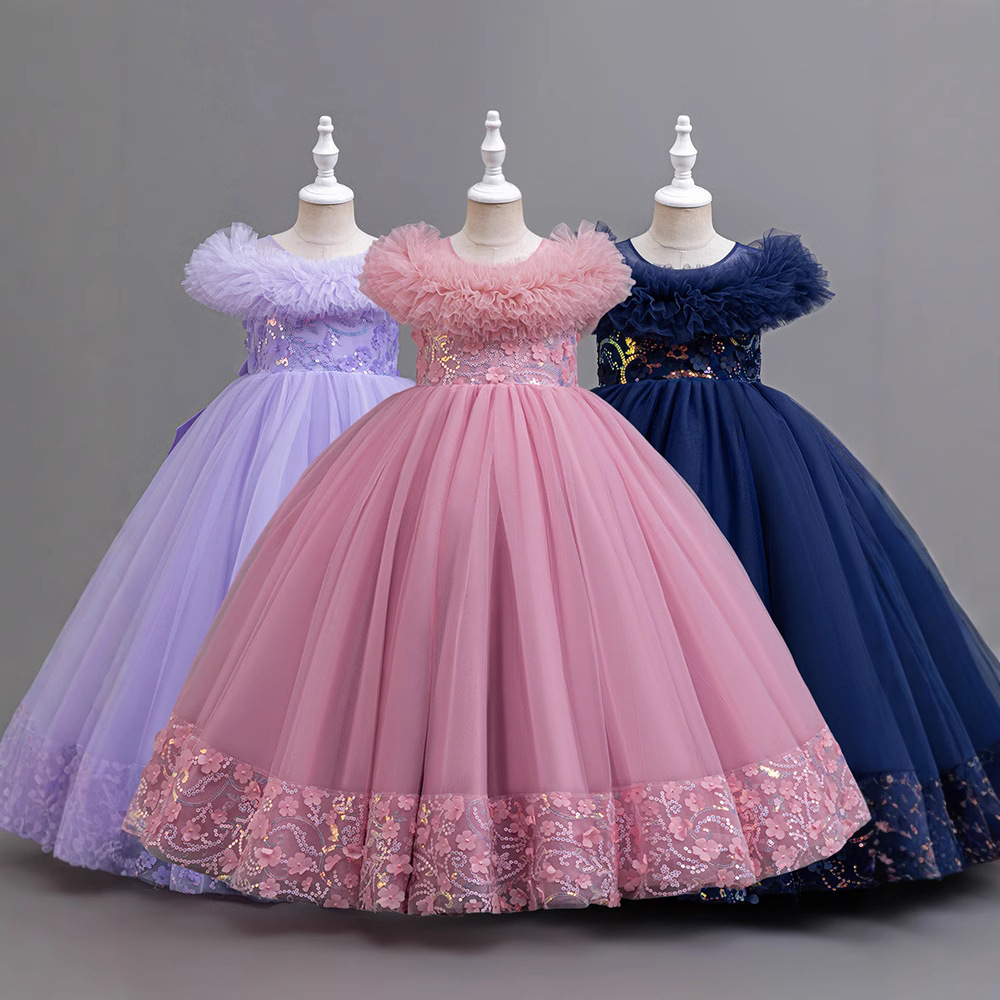 Children's Dress Skirt New Classy Kidsren's Clothing Tutu Skirt Long Piano Performance Dress Girl Dress Princess Skirt