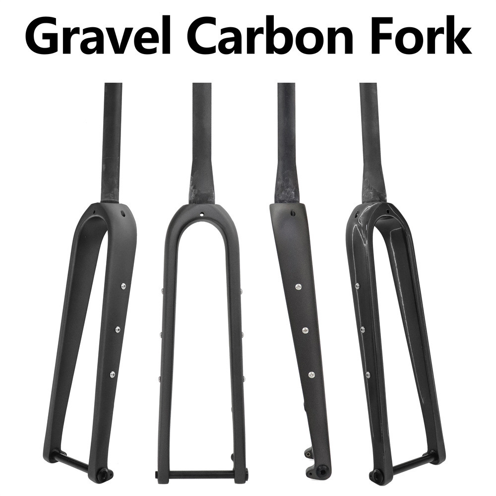 Gravel carbon fiber bicycle front fork 700C road off-road T800 front fork bucket shaft open gear 100*12MM