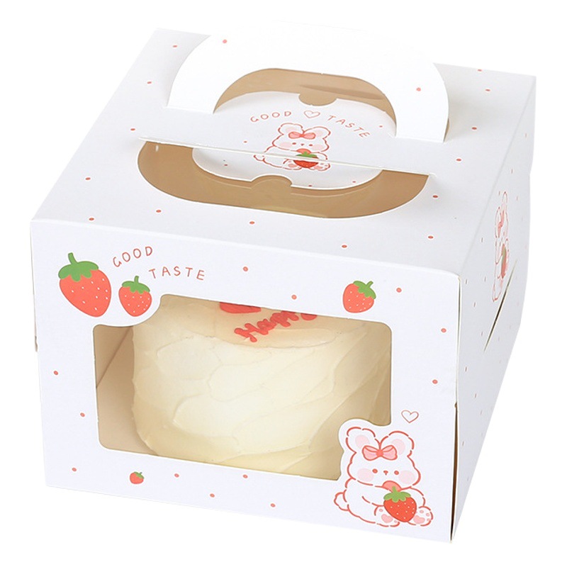 Portable cake box custom birthday cake packaging box baking dessert packaging box wholesale pattern logo custom
