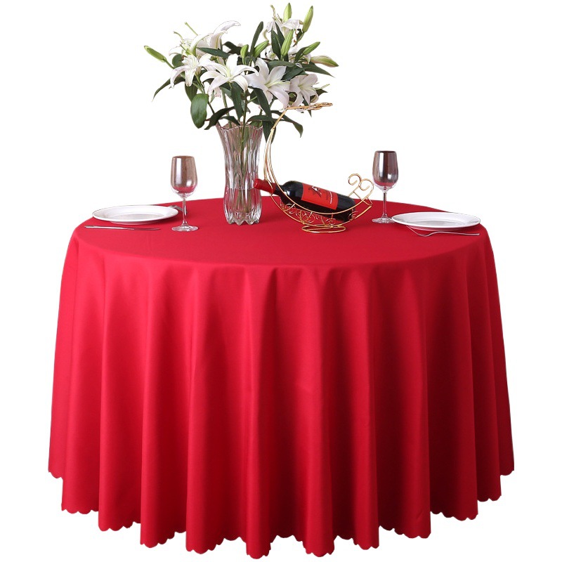 Red Tablecloth Festive Home Tablecloth Banquet Wedding Round Table Cloth Round Wedding Solid Color Table Cloth Wholesale