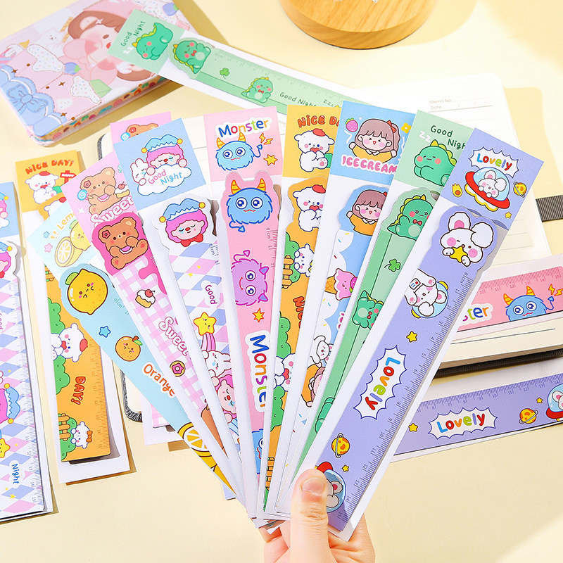 Creative multi-functional cartoon magnetic shaped soft ruler cute students with flexible 15cm ruler children's stationery