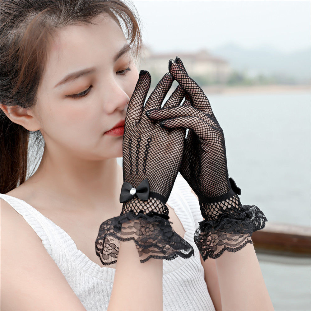 Fun Accessories Fun Gloves Lace Bow Mesh Gloves Sexy Fun Suit with Gloves Performance