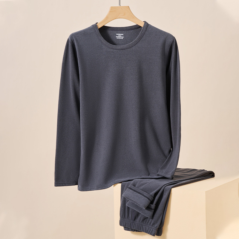 Picture of New Cationic German Velvet Bottoming Autumn Clothes and Long Trousers Set for Men, Double-Sided Brushed Inner Wear, Versatile Women's Thermal Intimates