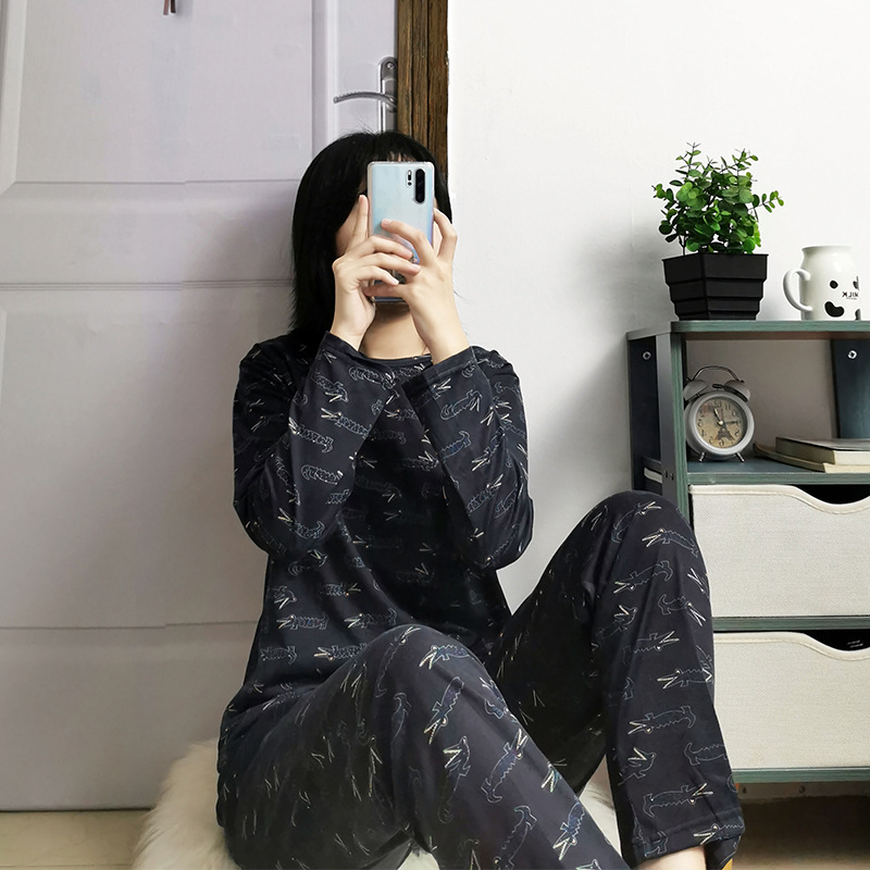 Picture of Wholesale spring and autumn winter pajamas women's thin long sleeve trousers cartoon cute wind small student home clothes suit