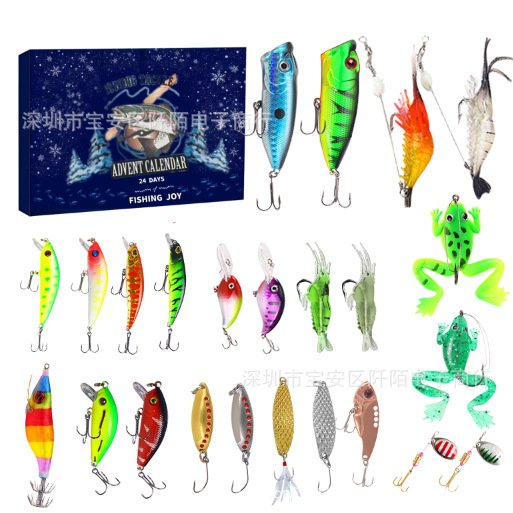 Cross-border new fishing suit advent calendar blind box creative fishing enthusiasts Christmas gift suit