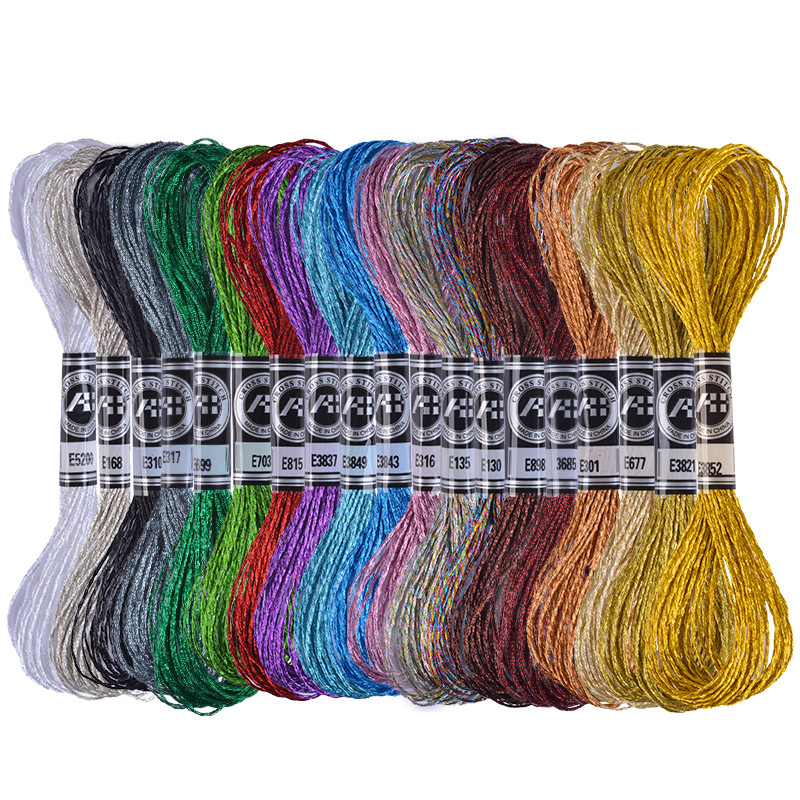 Picture of Manufacturer Wholesale Dmc Color Gold and Silver Thread Embroider Cross Stitch Thread Handmade Accessories 8.12m Strands of Metal Wire Embroider Thread