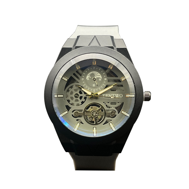 Picture of Cross-border foreign trade new fashion men's watch blue light hollow silicone strap sports quartz watch men's wholesale