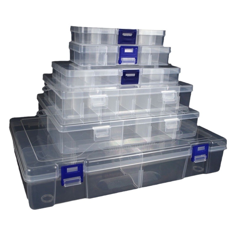 Jewelry box transparent jewelry plastic box compartment removable storage box Wenwan beaded storage box storage box
