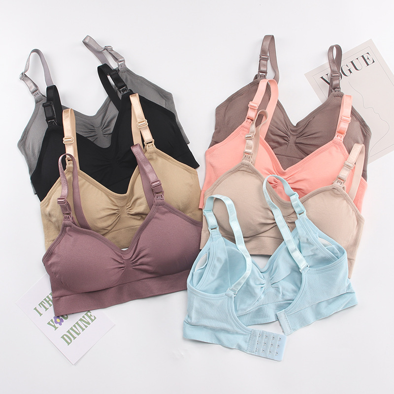 plus size Pregnant Women's Breastfeeding Bra No Steel Rings Gather to Feed Front Opening Buckle Underwear Adjustable Anti-overflow Milk During Pregnancy