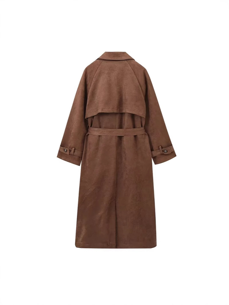 Picture of European and American style cross-border AliExpress 2024 autumn foreign trade women's ZR double button lapel long jacket windbreaker coat