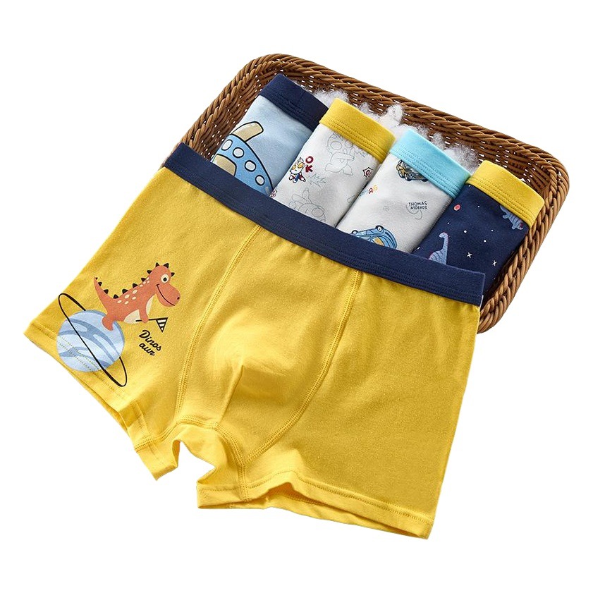 Children's Cotton Underwear, Boys' Boxer Briefs, Cotton Baby Boys, Middle and Large Kidsren's Boxer Briefs, 12 Shorts, 15 Years Old