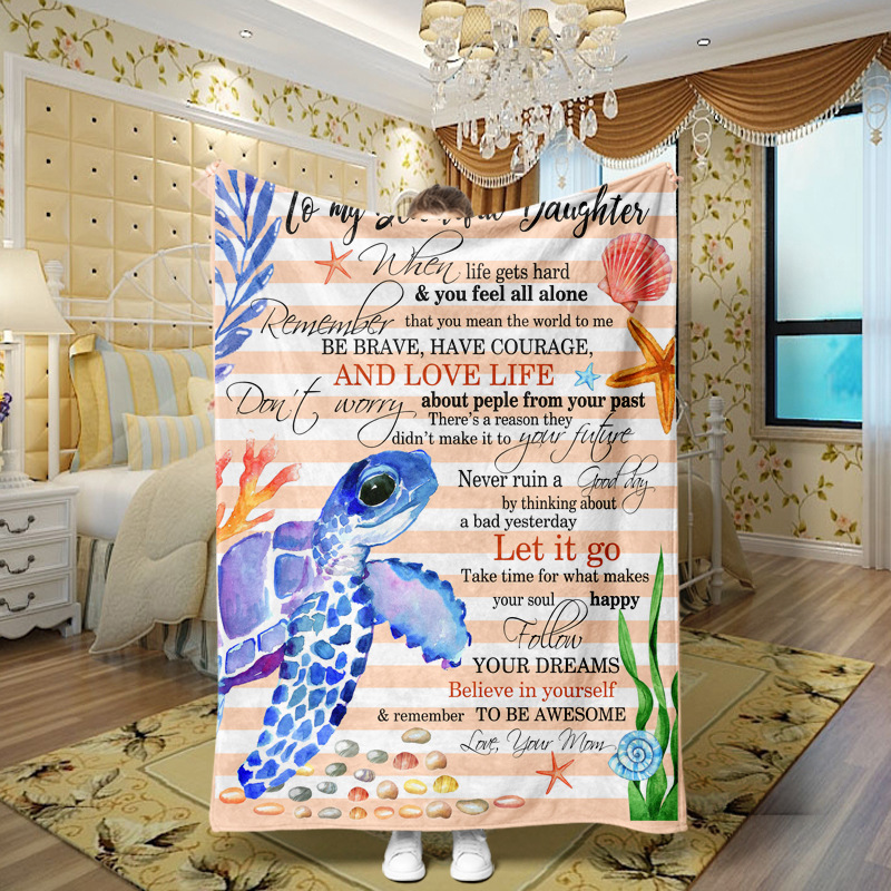 Picture of Family love teachers and students girlfriends love message flannel blanket summer air conditioning blanket autumn and winter nap printing blanket