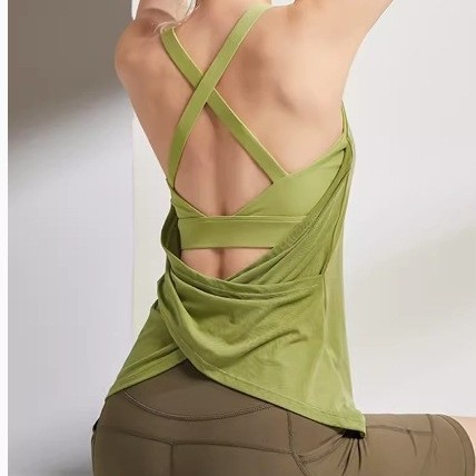New Style Sleeveless Yoga Clothing Vest with Chest Pad Running Beauty Back Sports Top Pilates Fitness T-shirt for Women