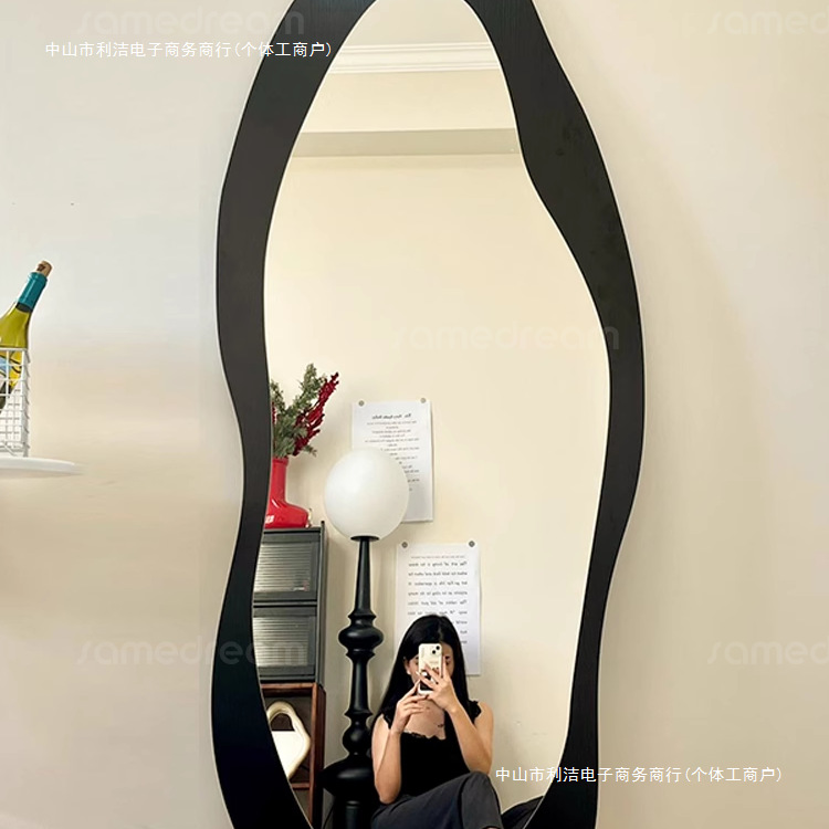 Second-Hand Full-Length Mirror, Home Floor-To-Ceiling Mirror, Internet Celebrity Special-Shaped Mirror, Wall-Mounted High-End Dressing Mirror, Bedroom Fitting Mirror