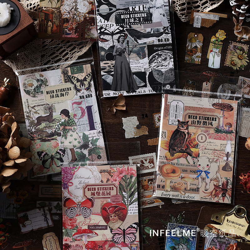 Picture of Island Mountain Wind Series Infeel.Me PET Sticker Book Retro Picture Book Book Material Decorative Sticker 20