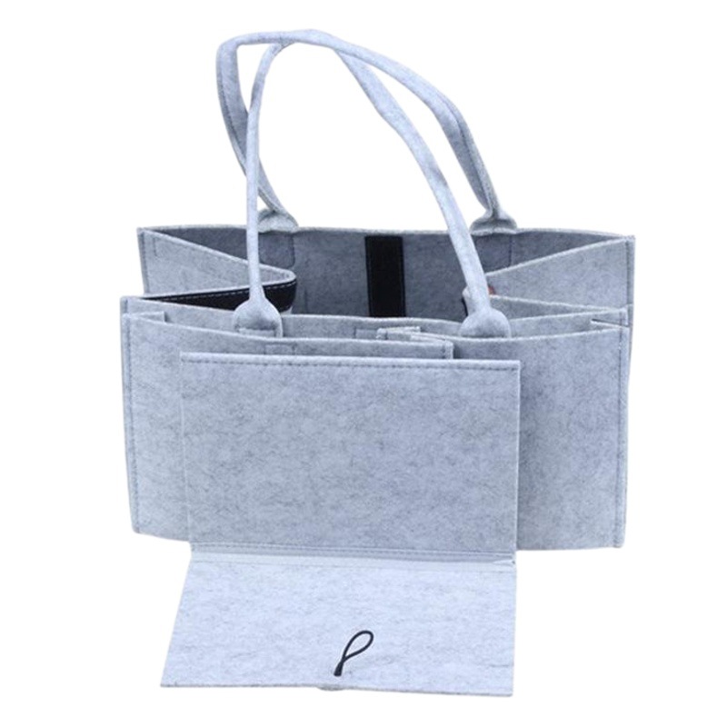 Cross-border Diaper Bag Multi-pocket Felt Storage Bag Portable Felt Diaper Bag Foldable Travel Storage Bag