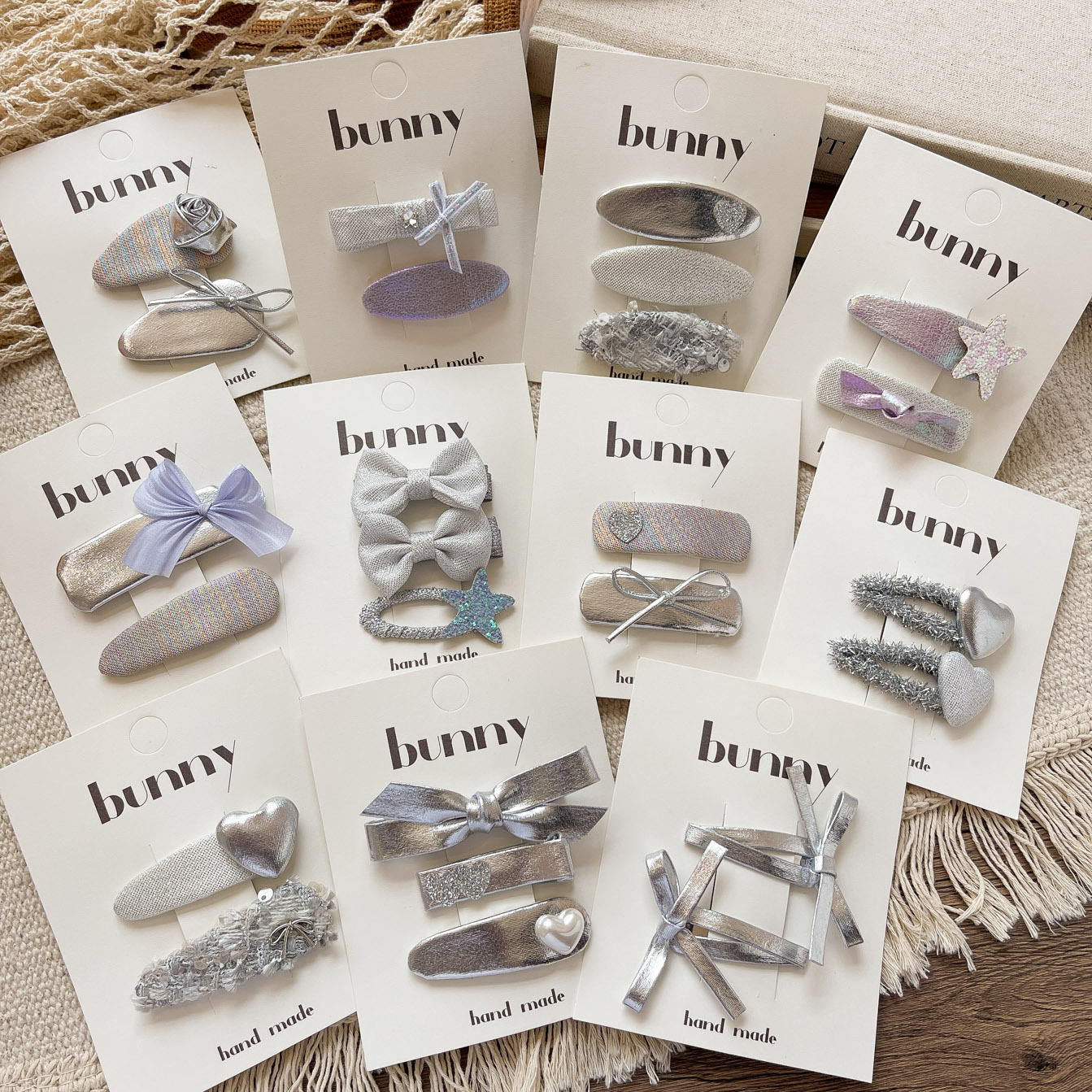 New silver Bright Leather Series Sweet Girl Magic Color Hair Clip Sweet Cool All-match Girl's Broken Hair Bangs Edge Clip