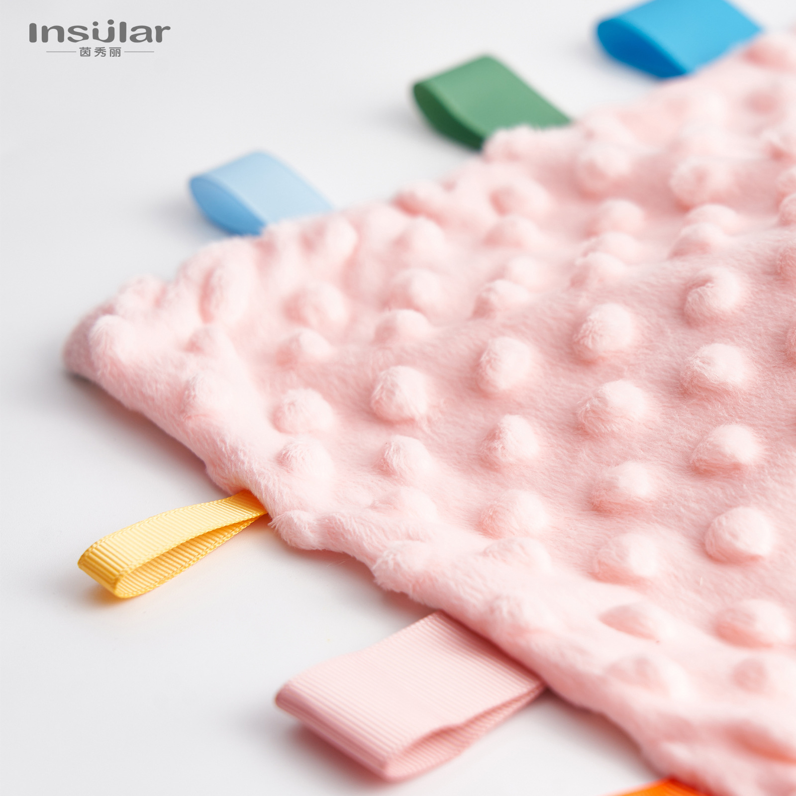 Picture of Yinmei baby beanie label cartoon soothing towel newborn beanie handkerchief baby sleeping soothing towel doll