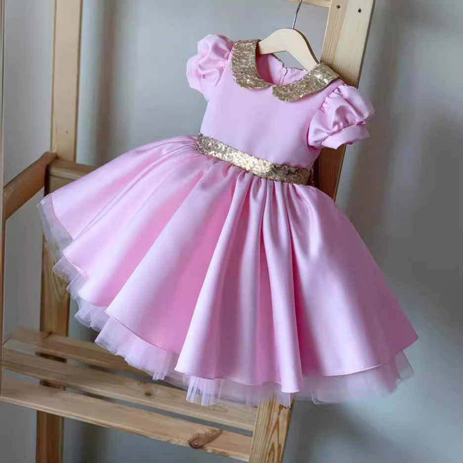 Children's Host Dress New Simple Girl Catwalk Flower Girl Birthday Princess Dress Little Girl Piano Tutu Skirt