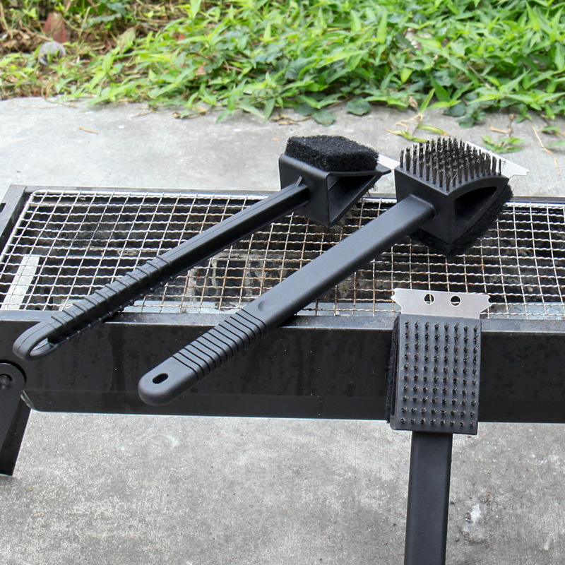 Steel Brush Cleaning Brush Long Handle Commercial Cleaning Tool Barbecue Grill Steel Brush Long Handle Barbecue Mesh Stainless Steel Brush Iron Brush