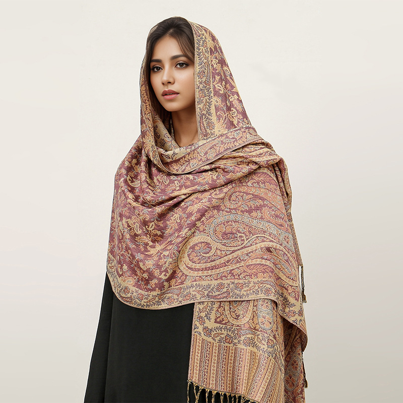 Picture of 2025 Cross-Border New Imitation Cashmere Scarf Ethnic Style Scarf Shawl Cashew Flower Accessible Luxury High-End Tassel Scarf