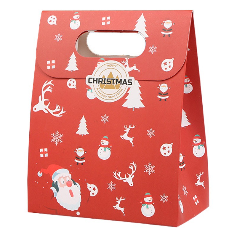 Christmas Handheld Paper Bag Nougat Cookie Packaging Bag Handmade Baking Snowflake Crisp Milk Date Packaging Bag