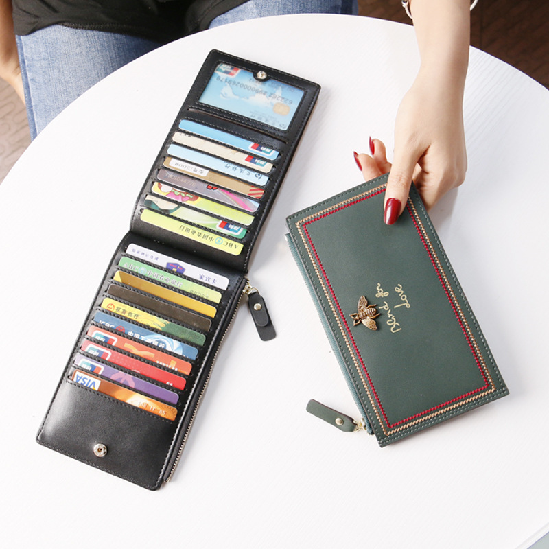 Picture of Cute Bee Long Wallet Leather Fashionable Large Capacity Storage Integrated Multi-Card Holder Ultra-thin Card Holder