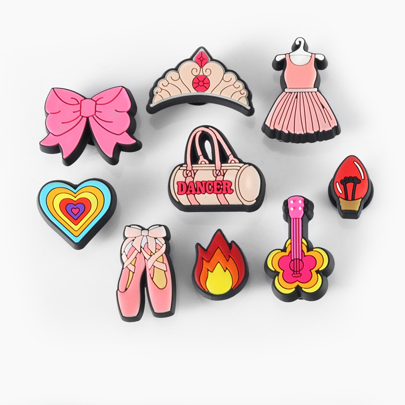 2024 new style hole shoes accessories diy shoes flower PVC hole shoes buckle decorative garden shoes cartoon ballet accessories
