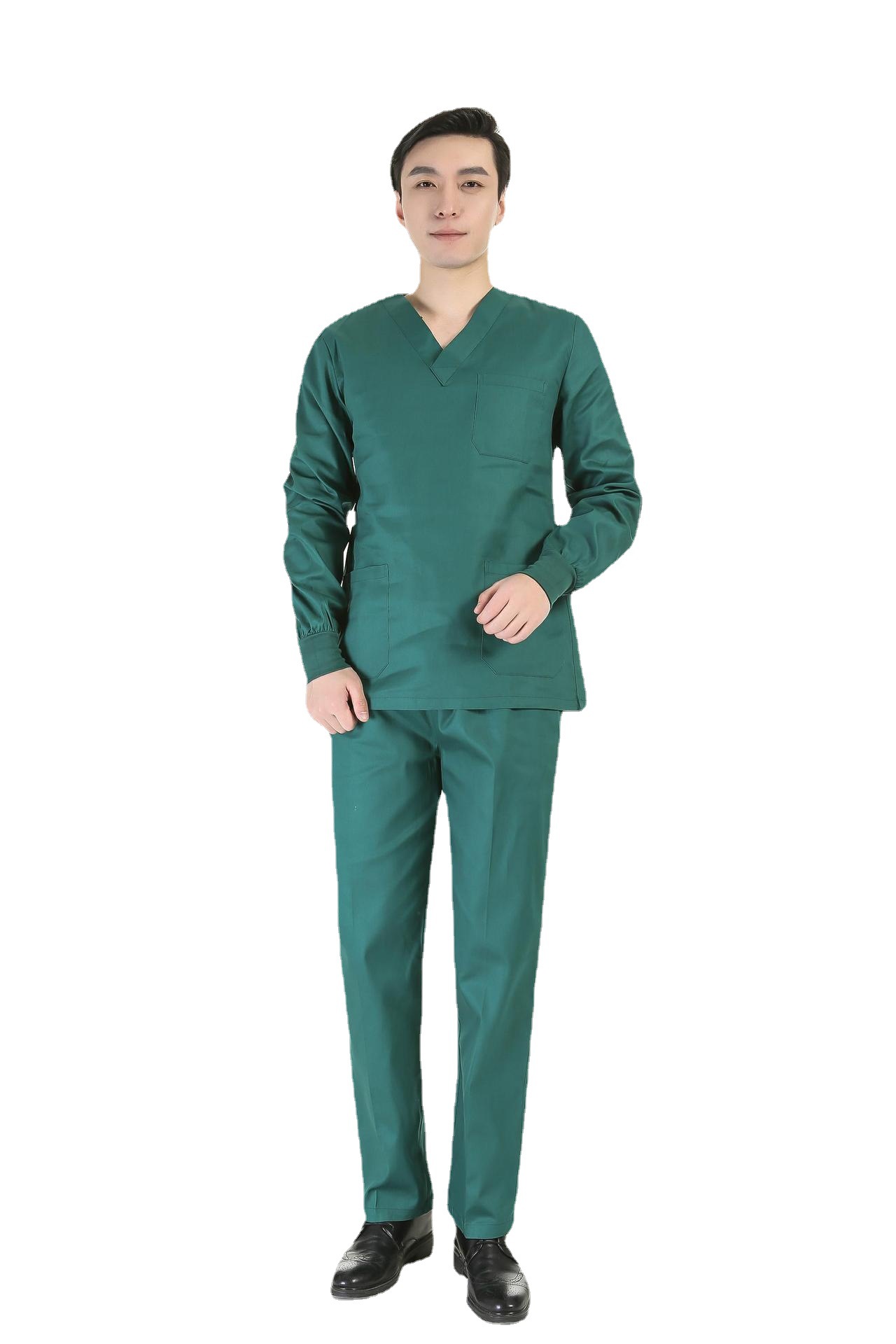 Picture of Women's Two-Piece Scrub Suit for Hospital Nurses, Doctors, Short-Sleeve Beauty Salon Workwear, Surgical Gown, Sweat-Absorbent