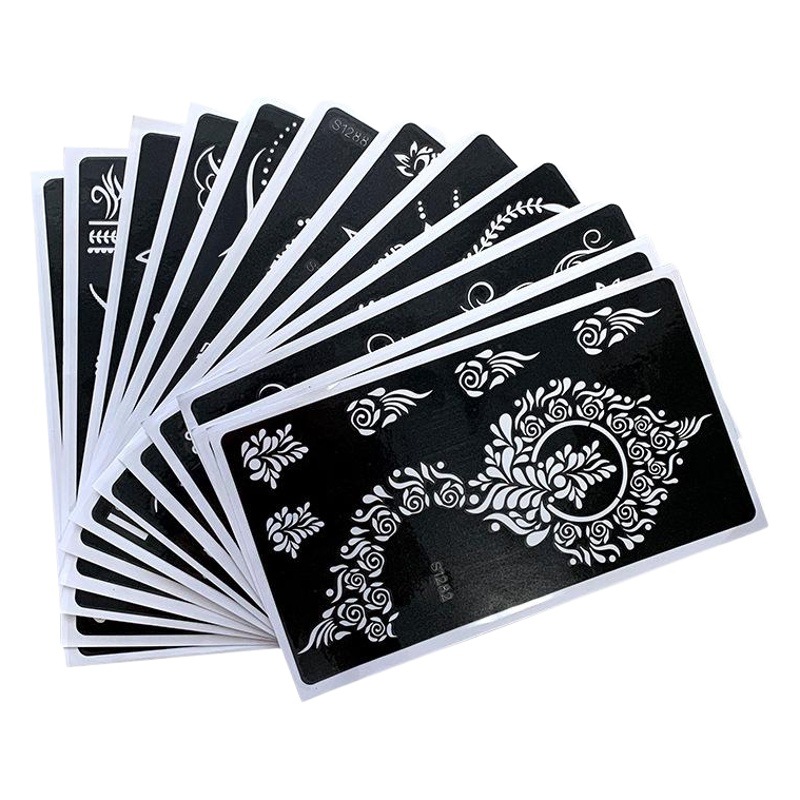 Yimei cross-border wholesale hollow tattoo template hand-painted Indian Henna body painting spray painting template tattoo stickers
