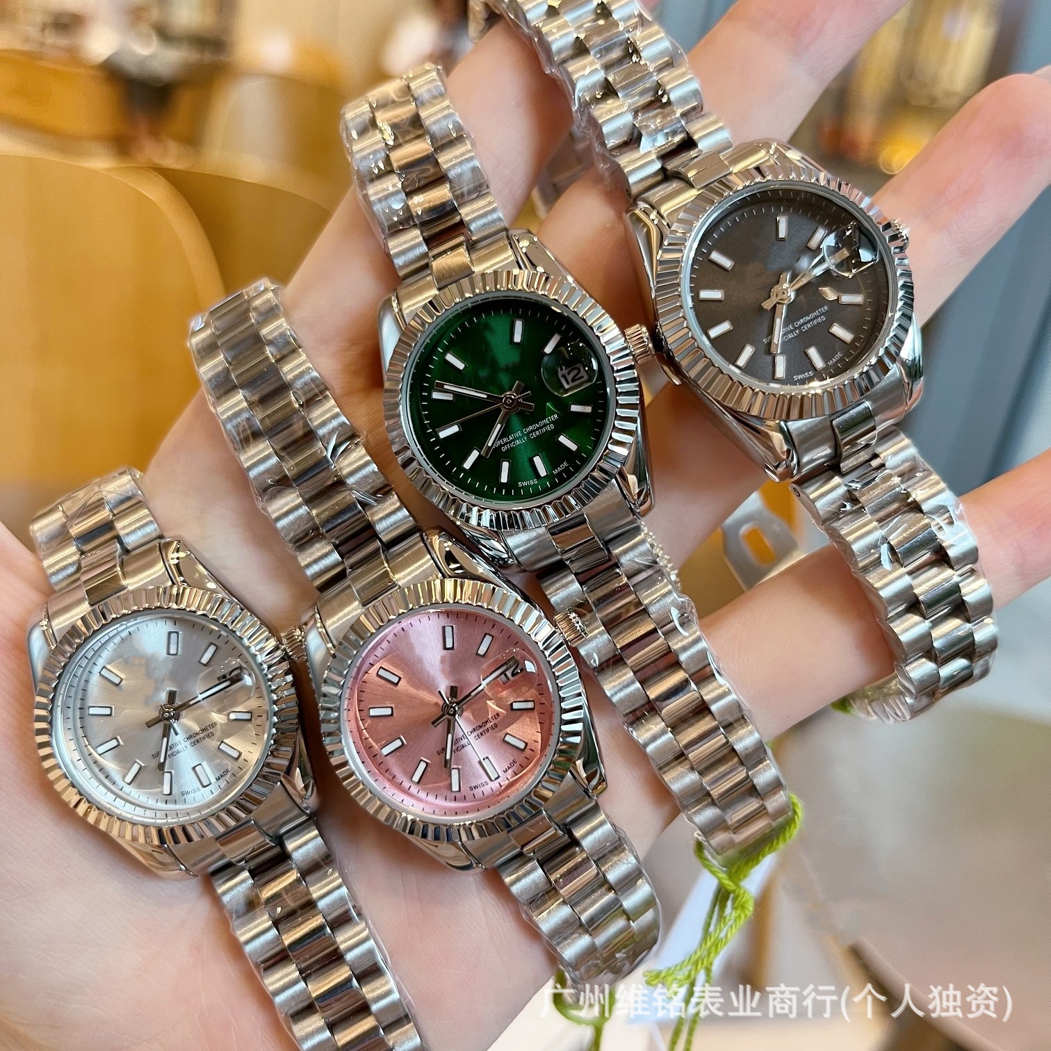 28mm Log Watch Steel Band Quartz Luminous Niche Versatile Women's Watch Olive Green Fashion Trend Danalen Watch
