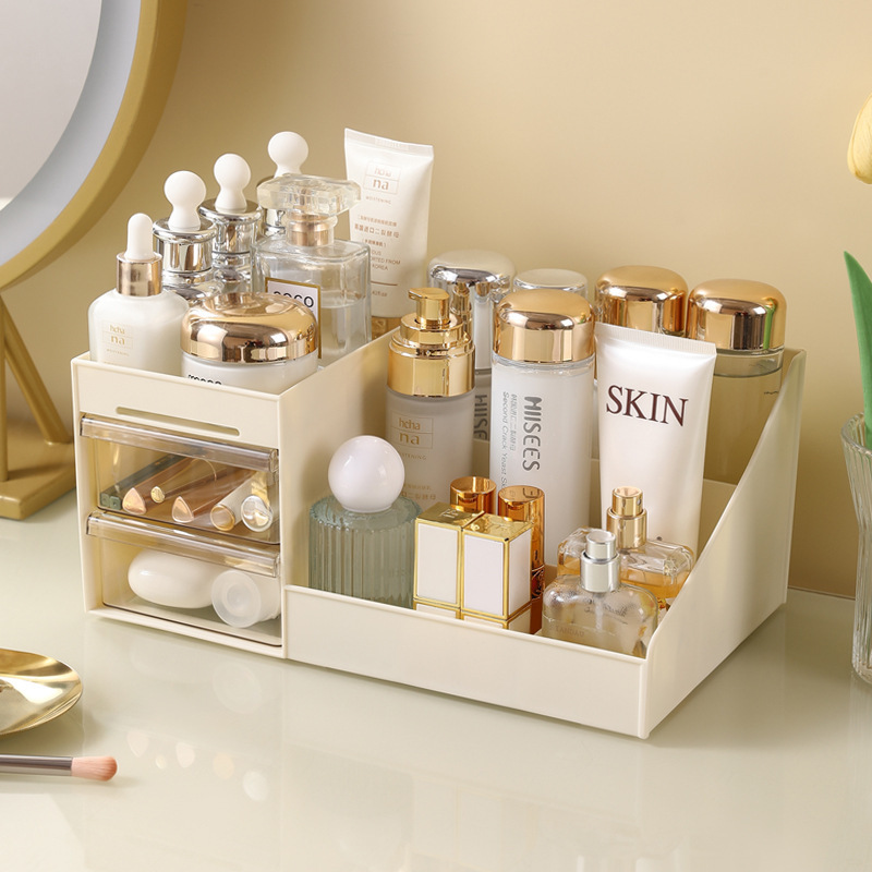 Picture of Teng Xian Drawer Type Cosmetic Box Dormitory Finishing Plastic Storage Rack Cosmetic Skin Care Dressing Table Desktop Storage Box