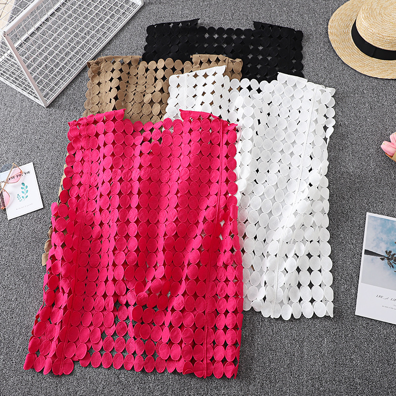 Embroidered Hollow Vest Top 2022 Summer New Casual Loose Blouse Vest Fashion Tops Vest Women's Trendy