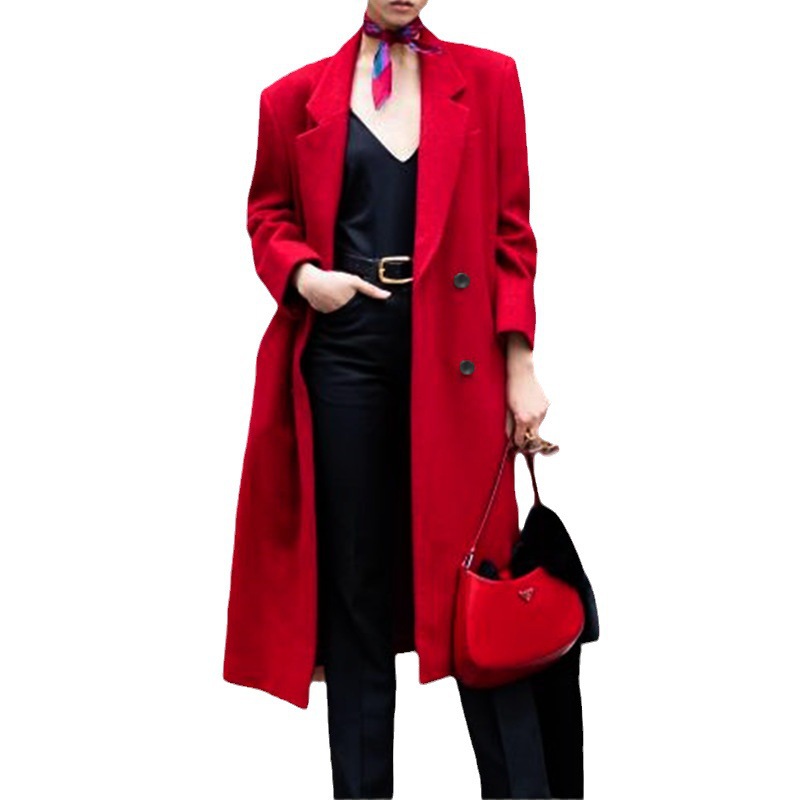 Picture of Export Womens Overcoat European and American Autumn and Winter Fashionable Coats Paris Street Shooting Elegant Woolen Windbreaker