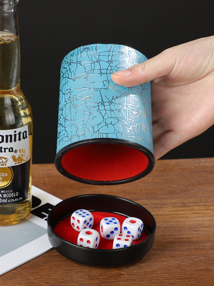 Picture of Silent Color Cup Silent High-end Silent Leather Dice Cup Dice suit KTV Bar Color Velvet Silent Sieve Cup